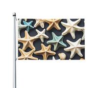 Coquillage Étoile de mer Imprimé Intérieur Extérieur Vacances Décoration Maison Printemps Été Automne Hiver Drapeau Double Face