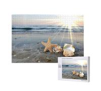 Coquillage étoile de mer Sunny Beach,Puzzle Familial en Bois de 1 000 pièces pour Adultes et Adolescents, décoration d'intérieur