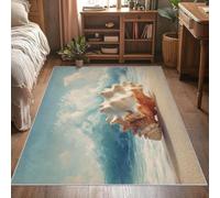 Coquillage Tapis 150x210 cm Paysages Marins Moquette Antiderapant à Poils Courts Tapis 3D Lavable en Machine Convient aux Grands Salons Salles à Manger et Chambres b-2120