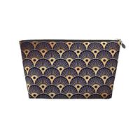 Coquillages Art Déco Golden Blu Navy, Trousse de Toilette Trousse de Maquillage Sac à cosmétiques Trousse de Toilette de Voyage Portable