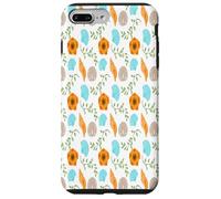 Coquillages Bleus Escargot de Mer Fleur Orange Feuilles Vertes Coque pour iPhone 7 Plus/8 Plus