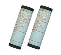 Coquillages de plage et étoiles de mer, Lot de 2 protections pour poignées de valise, housses de poignée souples et confortables, étiquette à bagages
