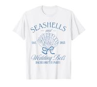 Coquillages et cloches de mariage Beach Bach Party Est 2025 Mariée T-Shirt