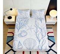 Coquillages étoile de mer Fitted Sheet Microfibre 3D Printed Housse de Matelas Corail pour Chambre Hôte Décoration 120x200x25cm