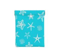 Coquillages Étoiles De Mer Bleu, Sac de Rangement pour Femmes, Portefeuille supérieur à Presser, Petit Porte-Monnaie, Pochette de Changement
