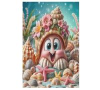 Coquillages Mignons Puzzles 1000 Pièces Adultes, Puzzle en Bois Jeux D'adresse pour Toute La Famille,Jeu De Team Building （78×53cm）