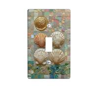 Coquillages - Plaques de protection pour interrupteur - Motif plage côtière - Pour décoration d'intérieur - Plaques murales en thermoplastique - Taille standard