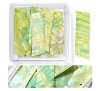 coquille de poisson naturel, Tranches irrégulières de coquille d'ormeau ultra fines for décorations Nail Art, 1 boîte(B-0395)