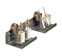 Coquille de salle de bain au-dessus du robinet - Étagères murales | Organisateur amovible en acier au carbone avec ventouses pour bouteilles de parfum, cuisine, buanderie et toilettes