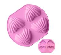 Coquilles de mer moule de chocolat, moule de coquille de mer pour cuisson, moule en silicone à 4 cavités d'amour pour dessert pour mousse gâteaux - Moule à biscuits au chocolat pour gelée, prelibatez