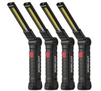 Coquimbo Cadeau Homme, Lampe de Poche Lampe de Travail Rechargeable Lampe Atelier COB Torche avec Base Magnétique 5 Modes Camping Lampe pour Garage, Camping, d'urgence, etc (Noir, 4 Pièces)