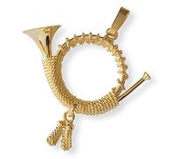 Cor de chasse en plaquée or 23,5 carats dimension 2,5 x 3 cm pendentif bijou musique