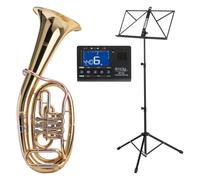 Cor de Tenor Corne Saxhorn Instrument a Vent Cuivre Pupitre Tuner Set