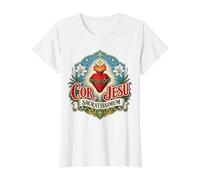 Cor Jesu Sacratissimum Sacré-Cœur de Jésus Catholique Latin T-Shirt Graphique avec Valeur