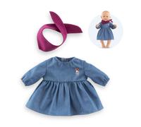 Corolle – Vêtement poupon Robe en jean manches longues & foulard Petit Explorateur 42 cm dès 2 ans
