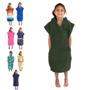 COR Surf Poncho Serviette de Change avec Capuche et Poche Avant pour Enfants, Fait Également Office de Serviette de Plage et Couverture, Fabriqué en Microfibre à Séchage Rapide (Vert Ranger)