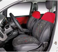 CORA Spa Housses de siège avant personnalisées, Fiat Panda 12>, Tess. Coton Peintures Gris Et Polyester Rouge/Gris, Gris