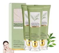 Coracode Triple Enzyme Exfoliating Gel,Triple Enzyme Green Tea Exfoliating Aqua Peel Gels,Coracode Gel Exfoliant Visage,Gommage Corps Exfoliant, Deep Pore Face Exfoliant,Gentle Exfoliator,100g，3PC