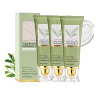 Coracode Triple Enzyme Green Tea Exfoliating Aqua Peel Gel,Coracode Gel Exfoliant Visage Coréen,Exfoliating Gel,Deep Pore Face Exfoliant,Gentle Facial Exfoliator,Natural Cellulose for Body Peeling，3pc