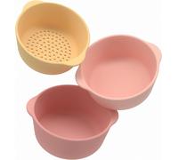 Corail 3 Bols gigognes en Silicone et Tamis-Accessoires idéaux pour Le Plateau de Jeux sensoriels PlayTRAY-Accessoires pour Le Plateau Tuff-Jouets d¿éveil et d'activités