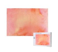 Corail Aquarelle Nuances Rose Orange,Puzzle Familial en Bois de 1 000 pièces pour Adultes et Adolescents, décoration d'intérieur