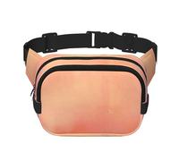 Corail Aquarelle Nuances Rose Orange,Sac Banane carré Double Couche, Sac de Poitrine