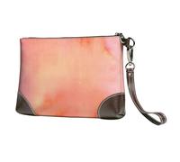 Corail Aquarelle Nuances Rose Orange,Sacs à Main en Cuir PU pour Femmes, Pochette à Fermeture éclair, Portefeuille, Sac à Main avec dragonne