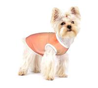 Corail Aquarelle Nuances Rose Orange,T-Shirt sans Manches en Coton pour Animaux de Compagnie, Gilet Respirant, Extensible et Doux,M