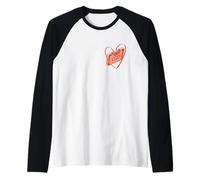 Corail Old School Love Cassette Heart Coral Color Graphic Manche Raglan