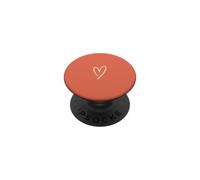 Corail Orange Cœur Dessiné à la Main Amour Minimaliste PopSockets PopGrip Adhésif
