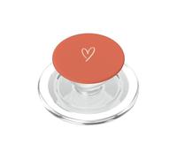 Corail Orange Cœur Dessiné à la Main Amour Minimaliste PopSockets PopGrip pour MagSafe
