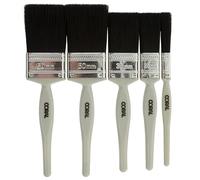 Coral 31128 Lot de 5 pinceaux synthétiques pour murs, plafonds, pose, peinture générale 1,3 cm, 2,5 cm, 3,8 cm, 2 x 5,1 cm