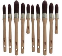 Coral 33719 Aspire Lot de 10 pinceaux Ronds Pointus pour Une Coupe Rapide et précise Finition Ultra Lisse avec émulsion Commerciale ou Bois FSC Brillant 15, 18, 21, 25, 18 mm