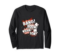Coral Color Bang Boom Wham POW! Graphique Corail Manche Longue