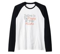 Coral Color Believe in Your Hustle Coral Graphic Manche Raglan