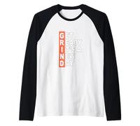 Coral Color Get Ready It's A New Day - Grind Coral Graphic Manche Raglan