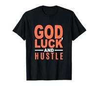 Coral Color God, Luck and Hustle Coral Graphic T-Shirt