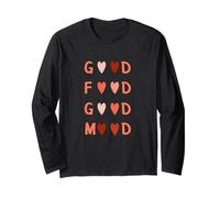 Coral Color Love Good Food/Mood Coral Graphic Manche Longue