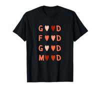 Coral Color Love Good Food/Mood Coral Graphic T-Shirt