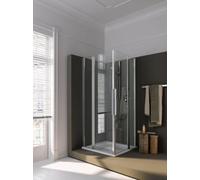 Coral corner shower swing door with fixed half-panel myDay EPFS left 80 765-785x2000mm, VB00108020DP1, Cabines de douche: Cadre : Argent poli, Verre : ESG GlasPlus