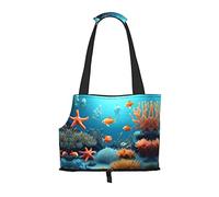 Coral Fish Sac à bandoulière pour animal de compagnie Motif poissons sous-marins spécialement conçu pour les petits chiens et chats, bandoulière multifonction et sac à main