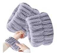 coral fleece water drip towel soft bands elastic cuffs accessory gym hygiene absorbent feminine routine wash beauty moisture drying comfort facial cleansing wearable