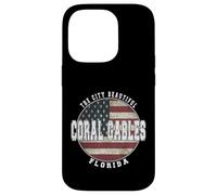 Coral Gables Floride, Drapeau américain Vintage Coque pour iPhone 14 Pro
