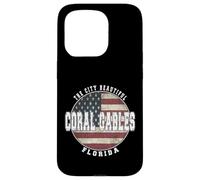 Coral Gables Floride, Drapeau américain Vintage Coque pour iPhone 15 Pro