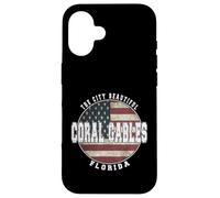 Coral Gables Floride, Drapeau américain Vintage Coque pour iPhone 16