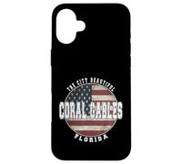 Coral Gables Floride, Drapeau américain Vintage Coque pour iPhone 16 Plus