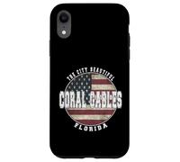 Coral Gables Floride, Drapeau américain Vintage Coque pour iPhone XR