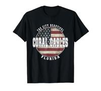 Coral Gables Floride, Drapeau américain Vintage T-Shirt Graphique avec Valeur