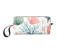 Coral Ocean Trousse de maquillage résistante à l'eau pour homme et femme Pochette de rangement colorée avec fermeture éclair Petit sac à outils portable