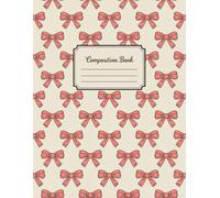 Coral Pink Bow Pattern Composition Book: 120 Pages Notebook, with Illustration Cover Design, perfect for School Notes, Drawing, Ideas, Students, ... Cover Design, perfect for School Notes